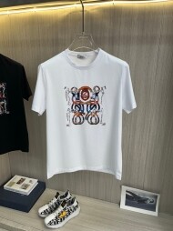 에르메스 Hermès 트렌디 프린트 캐주얼 반팔티셔츠 남녀공용