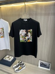 에르메스 Hermès 트렌디 프린트 캐주얼 반팔티셔츠 남녀공용