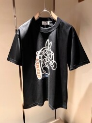 에르메스 Hermès 트렌디 프린트 캐주얼 반팔티셔츠 남녀공용
