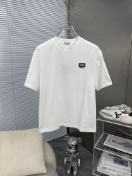 미우미우 MIU MIU 로고 스타일링 캐주얼 커플 반팔 티