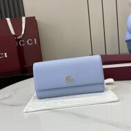 구찌 GUCCI GG Marmont 클래식 심플 블루 장지갑