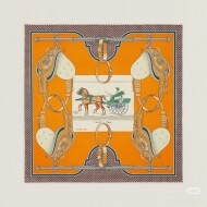 에르메스 Hermès 마차 나염 정사각 실크스카프 90×90cm