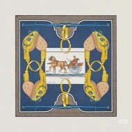 에르메스 Hermès 마차 나염 정사각 실크스카프 90×90cm