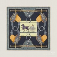 에르메스 Hermès 마차 나염 정사각 실크스카프 90×90cm