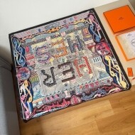 에르메스 Hermès 패션프린트 정사각 실크 스카프 90×90cm