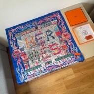 에르메스 Hermès 패션프린트 정사각 실크 스카프 90×90cm