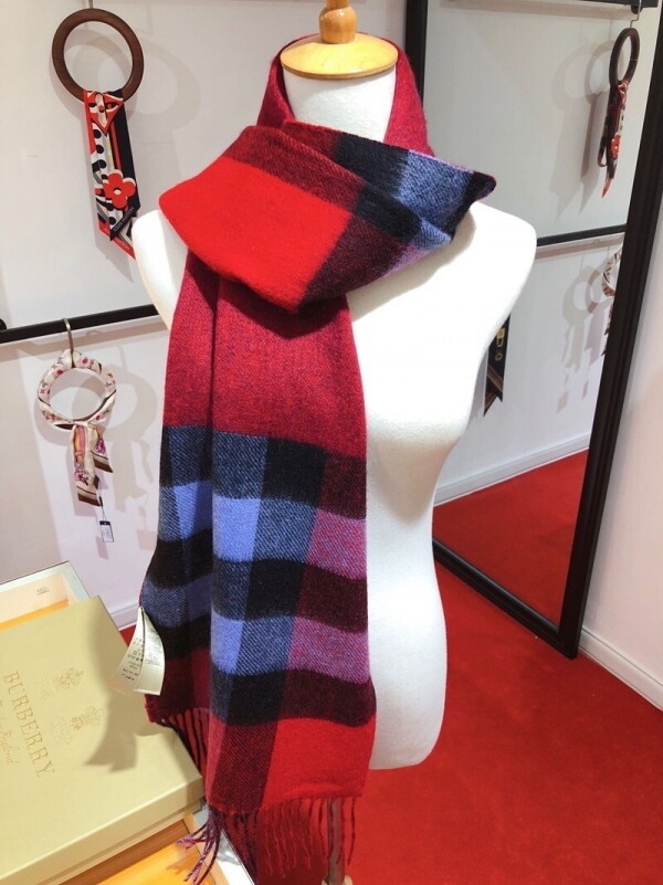 위핑,버버리 BURBERRY 체크 캐시미어 머플러