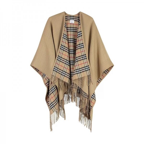 위핑,버버리 BURBERRY 체크 케이프 캐시미어 머플러