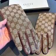 구찌 GUCCI 모던 체크 가죽 여성 장갑