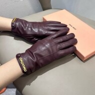 미우미우 MIU MIU 모던 체크 가죽 여성 장갑