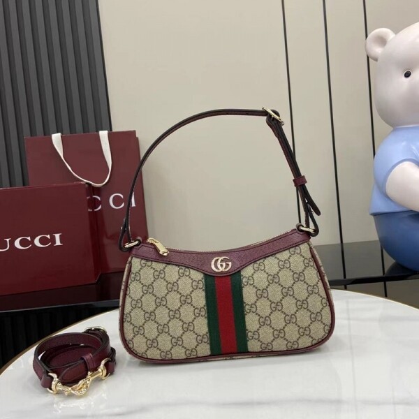 위핑,구찌 GUCCI 클래식 레드 스트라이프 겨드랑이 가방