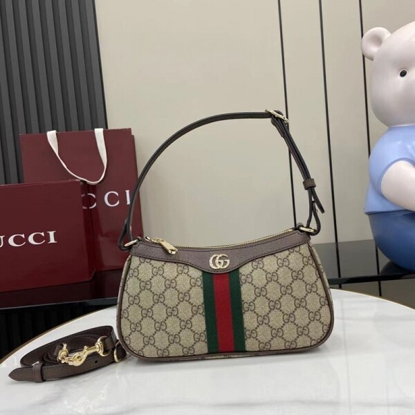 위핑,구찌 GUCCI 클래식 레드 스트라이프 겨드랑이 가방