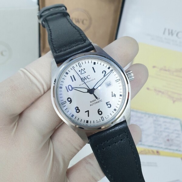위핑,IWC 마크20 흰판 가죽밴드 워치