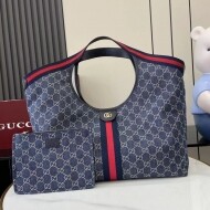 구찌 GUCCI Giglio 모던 데님 토트백