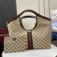 구찌 GUCCI Giglio 모던 데님 토트백