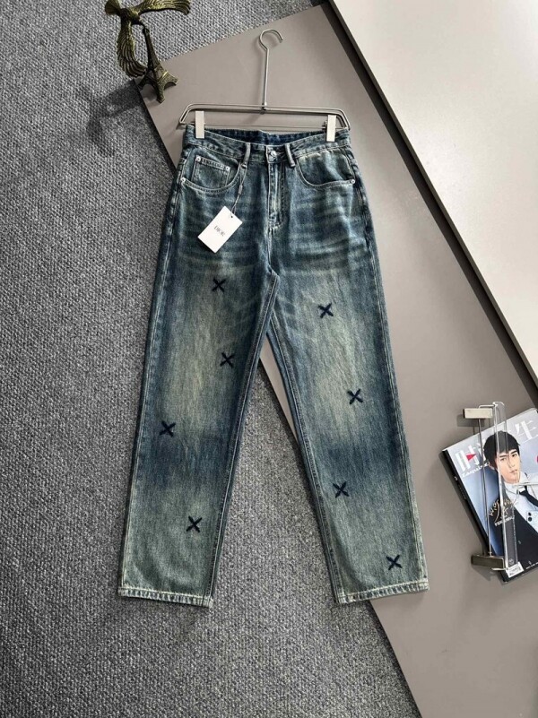위핑,디올 DIOR 자수 패션 캐주얼 남자 청바지