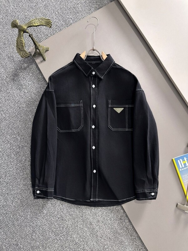 위핑,프라다 PRADA 클래식 삼각표 남성 셔츠 코트