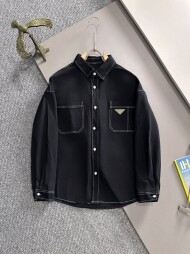 프라다 PRADA 클래식 삼각표 남성 셔츠 코트