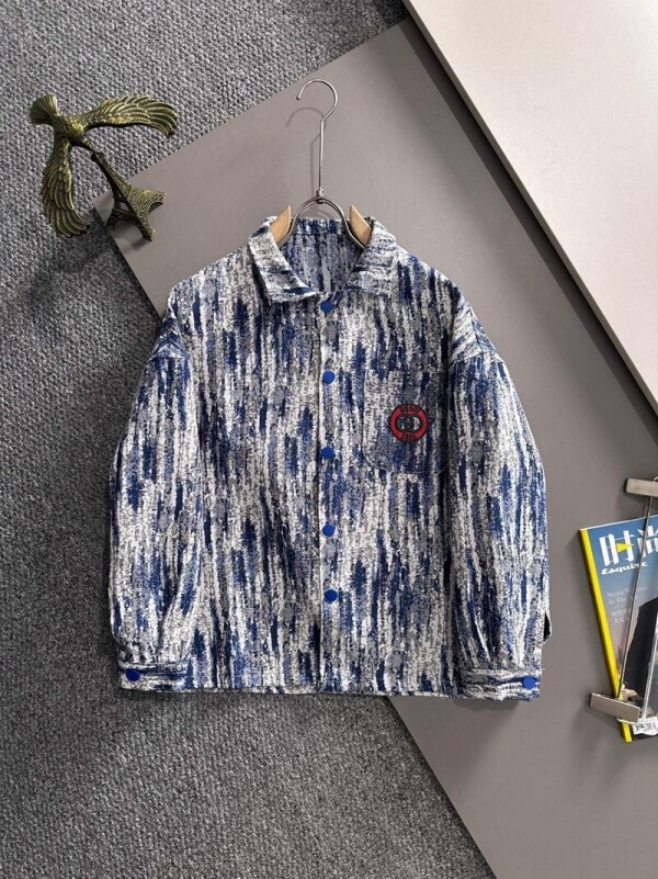 위핑,구찌 GUCCI 트렌디 캐주얼 남성 셔츠 데님 코트