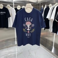 카사블랑카 Casablanca 심플 라운드 커플 반팔 티