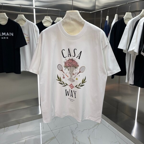 위핑,카사블랑카 Casablanca 심플 라운드 커플 반팔 티