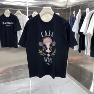 카사블랑카 Casablanca 심플 라운드 커플 반팔 티