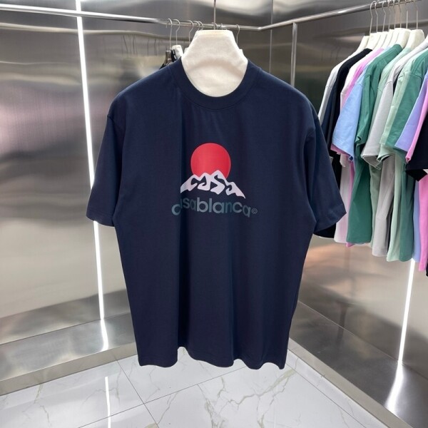 위핑,카사블랑카 Casablanca 일출 프린트 커플 반팔 티