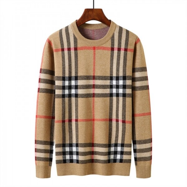 위핑,버버리 BURBERRY 클래식 체크 라운드 남성 니트 스웨터
