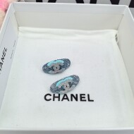 샤넬 CHANEL 큐빅 로고 작은 집게핀