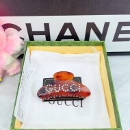 구찌 GUCCI 다이아몬드 세팅 영문 레터링 빅 헤어핀
