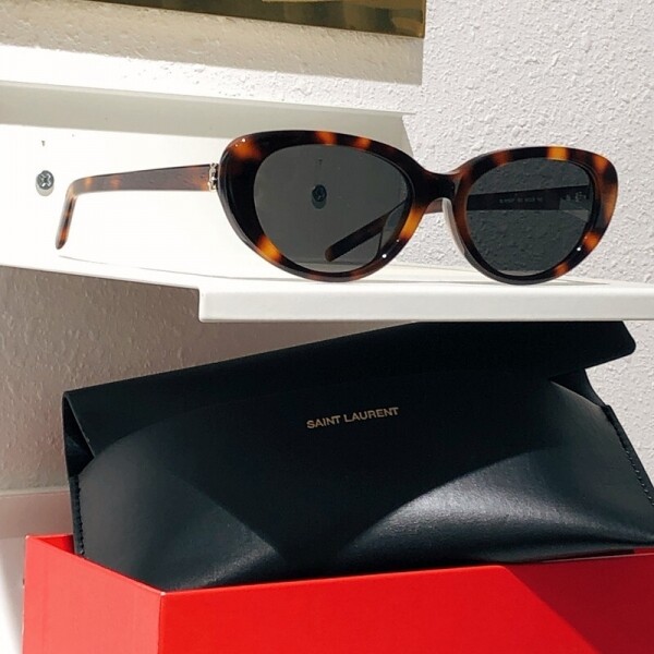 위핑,생로랑 Saint Laurent 로고 트렌드 캐주얼 선글라스 남녀공용 SLM154F 54口20-145_