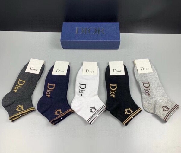 위핑,디올 DIOR 클래식 레터링 로고 남자 짧은 양말