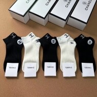 샤넬 CHANEL 심플한 투 C 레터링 여자 짧은 양말