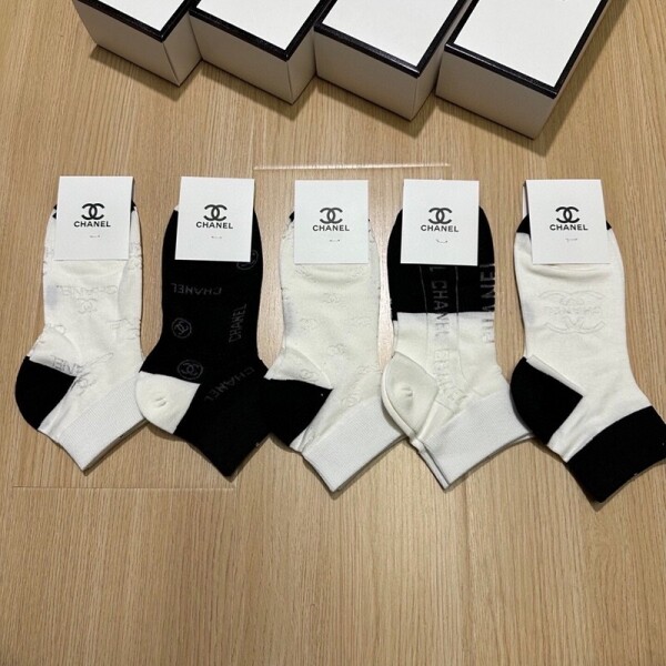 위핑,샤넬 CHANEL 심플한 투 C 레터링 여자 짧은 양말