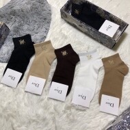 디올 DIOR 클래식 레터링 로고 여자 짧은 양말
