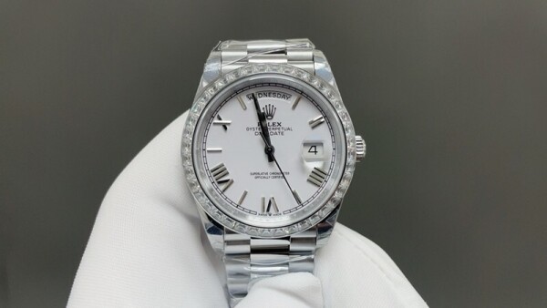위핑,롤렉스 Rolex 패션 큐빅 남성 캘린더 시계 40mm
