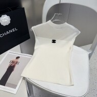 샤넬 CHANEL 로고 모던 디자인 캐주얼 민소매 나시
