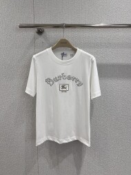 버버리 BURBERRY 레터링 전마 자수 라운드 여성 반팔 티셔츠