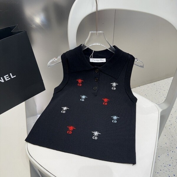 위핑,디올 DIOR 로고 모던 디자인 캐주얼 민소매 베스트