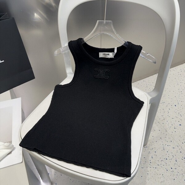 위핑,셀린느 CELINE 로고 패션 캐주얼 민소매 베스트