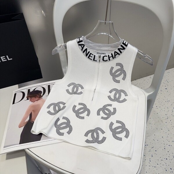 위핑,샤넬 CHANEL 로고 패션 캐주얼 민소매 베스트