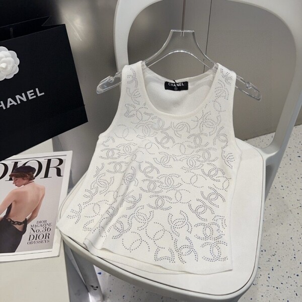 위핑,샤넬 CHANEL 로고 패션 캐주얼 민소매 베스트