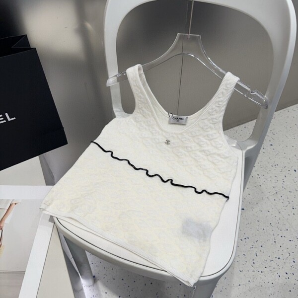 위핑,샤넬 CHANEL 로고 패션 캐주얼 민소매 베스트