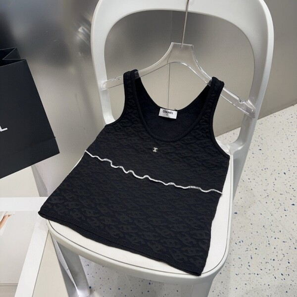 위핑,샤넬 CHANEL 로고 패션 캐주얼 민소매 베스트