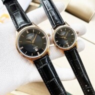 론진 Longines 모던 심플 커플 가죽 시계
