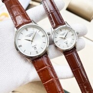 론진 Longines 모던 심플 커플 가죽 시계