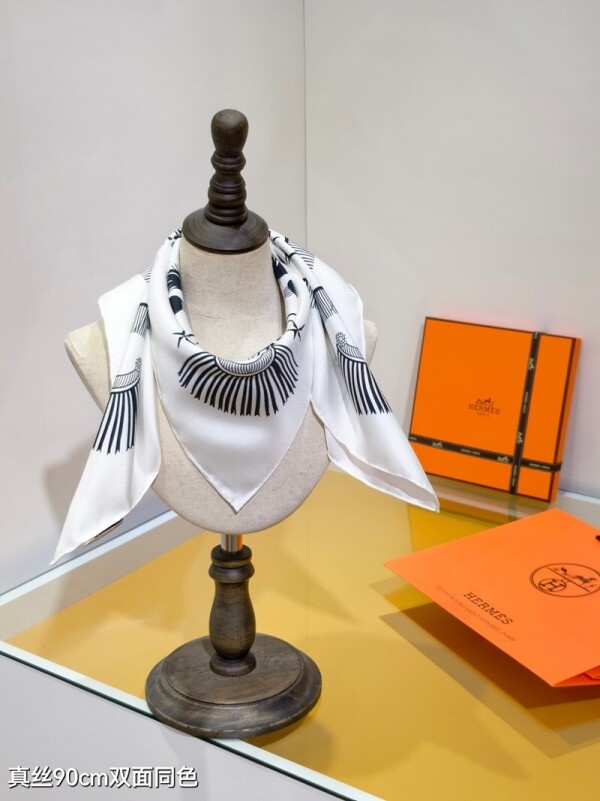 위핑,에르메스 Hermès 모던 클래식 패턴 빈티지 캐주얼 스카프 90*90cm