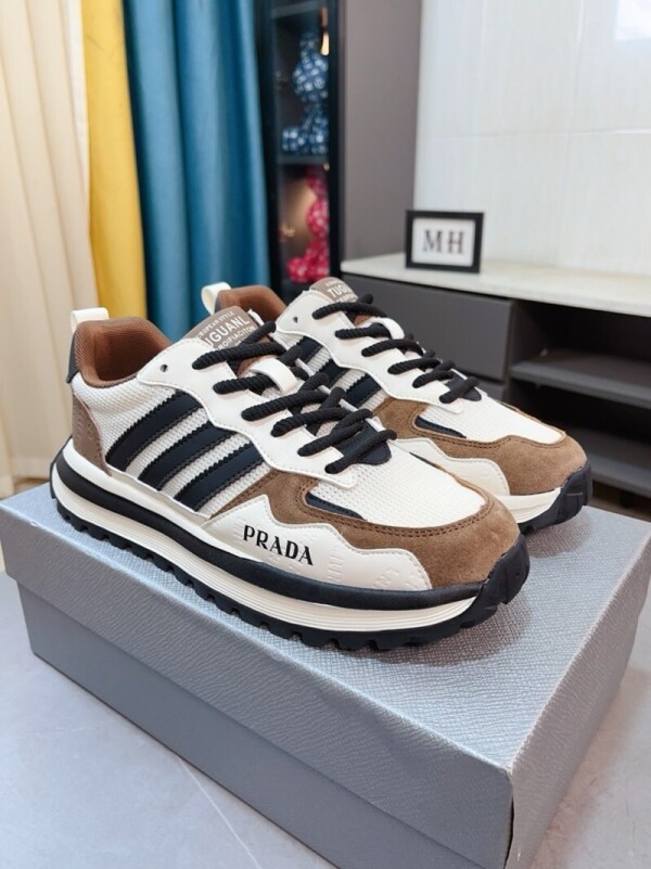 위핑,프라다 PRADA 패션 플랫 남자 운동화