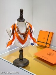에르메스 Hermès 로고 패션 디자인 캐주얼 스카프 90*90cm