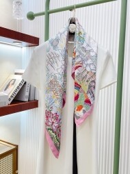 에르메스 Hermès 로고 패션 디자인 캐주얼 스카프 90*90cm